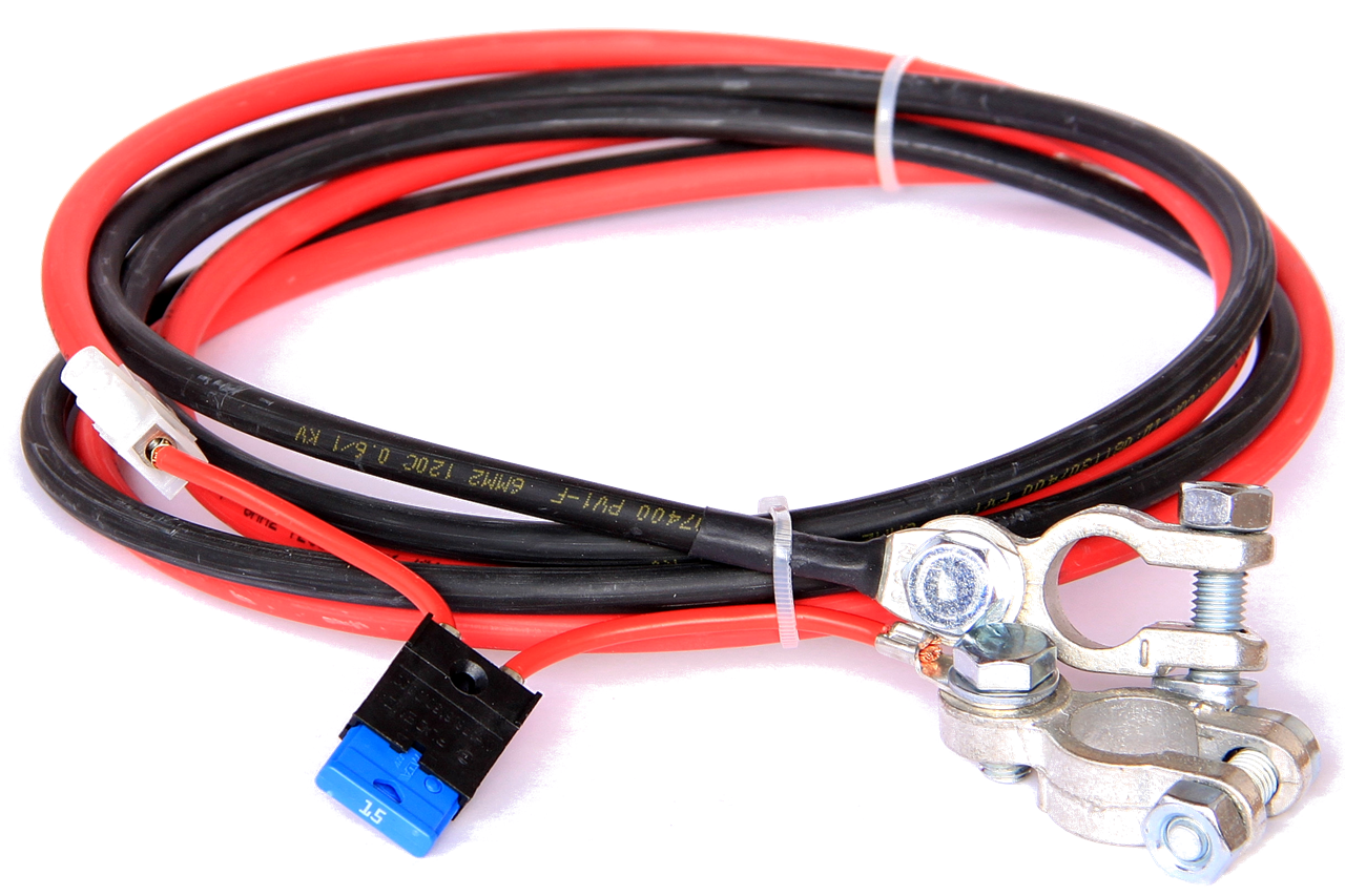 Batterieanschlusskabel mit Polklemmen und Sicherung - Verbindungskabel von  der Batterie zum Solar Laderegler Anschlusskabel