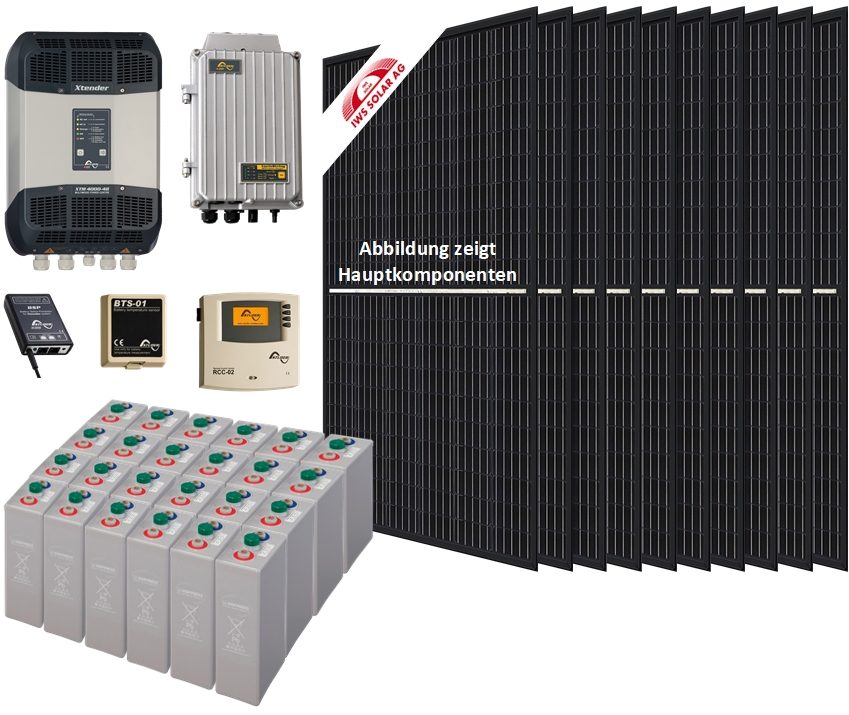 Bild von Insel Solar Set 3200W - 48 Volt Inselanlage mit Wechselrichter (230 Volt AC)