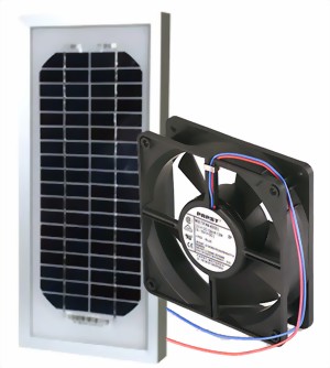 Bild von Solar-Ventilator Set 5, 12 VDC / 1.2 W, 95 m3/h