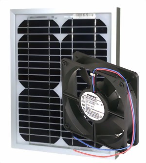 Solar-Ventilator Set 10, 12 VDC / 3.0 W, 140 m3/h